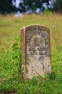 Next to this grave are rocks marking the graves of Mary Patterson Huddleston Slack and Abraham Huddleston